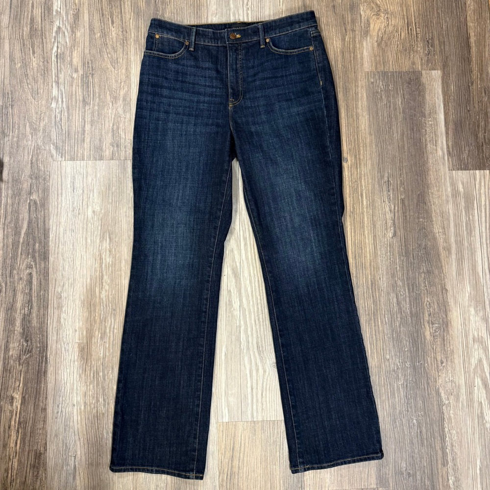 Talbots Barely Boot Jean High Waist Dark Indigo Wash Denim Capsule Womens 10 NEW